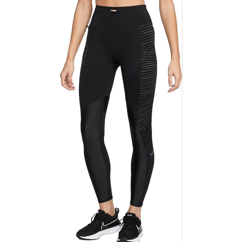 Nike Dri-FIT Run Division Epic Luxe Leggings Black Orange XXS NWT